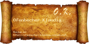 Ofenbecher Klaudia névjegykártya